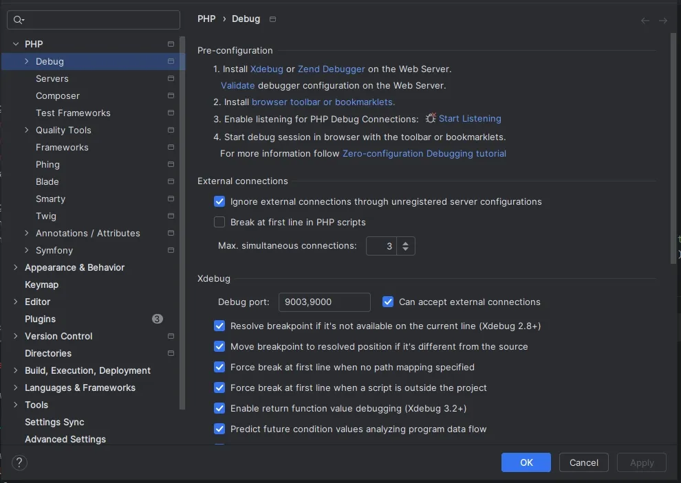 debug PhpStorm
