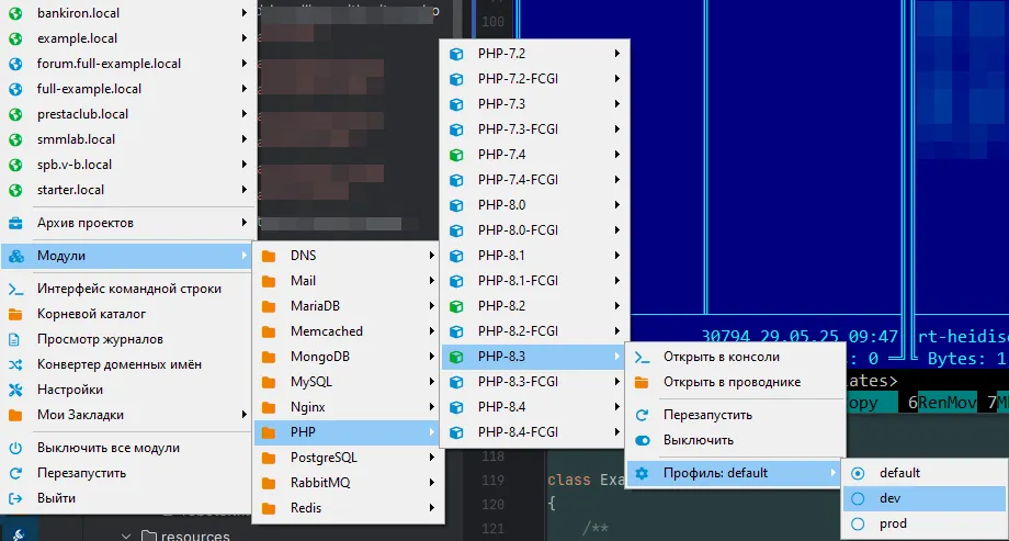Шаблоны настроек PHP
